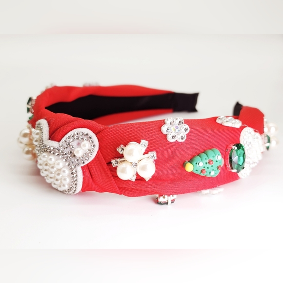 Mickey headband bling Christmas Rhinestones snowflake handmade crystals tree - Picture 4 of 16